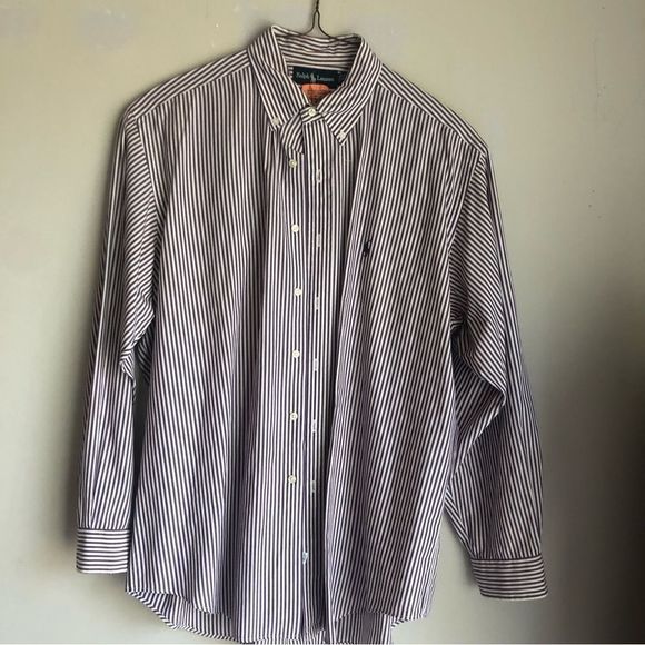 Ralph Lauren Men’s Button Down Shirt Pinstripe Long Sleeve Size 16.5 - Picture 1 of 4